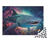 Nuoto dello squalo balena Puzzle 1000 Pezzi Squalo balena in oceano cosmico Regalo per Amanti Gioco Divertente per Famiglie Decorazione