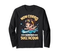 Nuoto Ragazza Non Corro Scivolo Sull'Acqua Maglia a Manica