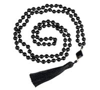 Nuova 2026 unisex 108 Japamala perle collane Donne 6 8mm pietra nera fara faraccia fatta a mano MEDIZIONE YOGA Yoga Blessing Gioielli Rosario Accessori alla moda Accessori creativi per donne e uomini