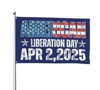 Nuova bandiera americana per il Giorno della Liberazione 4x6 piedi: festeggia il 2 aprile 2025 con uno striscione da giardino audace