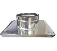 Nuova base di fondo, in acciaio inox, piastra di base, base per camino, piastra di fondo, comignolo, camino, cappa del camino, accessorio per camino, fissaggio per comignolo (Ø 130mm 240/240)