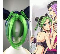 Nuova bizzarra avventura di JoJo Jolyne Cujoh Kujo Parrucca Cosplay Vento dorato Panini verdi Trecce JoJo no Kimyou na Bouken Capelli sintetici