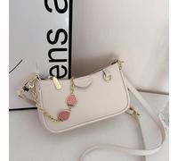 Nuova borsa a bauletto alla moda in colore tinta unita, in tessuto PU impermeabile, con catena metallica a forma di fragola decorata, elegante borsa a tracolla, adatta per lavoro, viaggi, shopping, fe