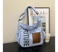 Nuova borsa a tracolla e a tracolla in nylon monocromatica con decorazione a stella a cinque punte di grande capacità per donne, borsone da studente, adatto per primavera/estate LetterePoliammide