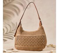 Nuova borsa a tracolla in stile francese intrecciato, grande capacità, borsa da spiaggia e vacanza estiva per outfit da cottage core Tagli UnicaGeometricoPoliuretano