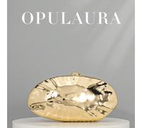 Nuova borsa clutch asimmetrica in metallo di OpulAura, stile retrò europeo e americano, mini borsa clutch, borsa da cerimonia formale, portafoglio da cocktail, borsa da abito da sera, borsa a tracolla