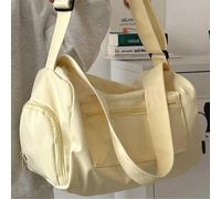 Nuova borsa da viaggio classica, colore unito, grande capacità, design multi-tasca, jack per cuffie, borsa a spalla leggera e pieghevole, adatta per viaggi all'aperto, viaggi a breve distanza e viaggi