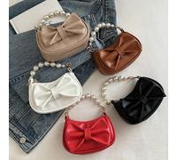 Nuova borsa di marca elegante e raffinata con decorazione a fiocco e perle. Questa borsa alla moda e di alta qualità presenta uno schema di colori fresco e luminoso. Può essere portata a mano, ma la t