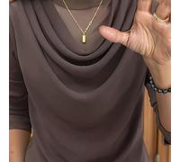 Nuova camicetta a doppio strato in rete per autunno/inverno, da donna, a maniche lunghe, versatile, aderente, con pizzo, adatta per madri in vacanza casual in primavera, taglie comode 1XL,2XL,3XL,4XL,