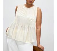 Nuova camicetta estiva in lino bianco casual ed elegante con righe, top plissettato, top estivi eleganti da donna, top e bluse da donna per l'estate, ultima collezione premium per donne vintage, inseg