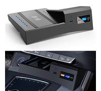 Nuova Caricatore Wireless Auto per Audi Q5 SQ5 2021 Pannello Accessori Console Centrale, 15W Qi Rapida Ricarica Telefono Pad con QC3.0 USB e 18W PD per iPhone 12/11/XS/X, Samsung S20/S10/S9