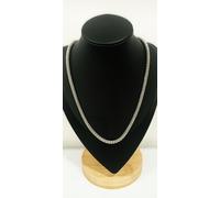 NUOVA COLLANA DONNA ARGENTO 925 GIROCOLLO MAGLIA PALLINATA TONDA LUNGA 45 - 50CM