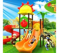 Nuova combinazione di altalene for esterni e scivoli in plastica su larga scala, strutture for parchi giochi e attrezzature for comunità residenziali(A3)