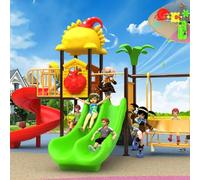 Nuova combinazione di altalene for esterni e scivoli in plastica su larga scala, strutture for parchi giochi e attrezzature for comunità residenziali(A12)