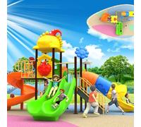 Nuova combinazione di altalene for esterni e scivoli in plastica su larga scala, strutture for parchi giochi e attrezzature for comunità residenziali(A14)