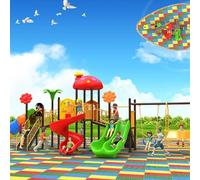Nuova combinazione di altalene for esterni e scivoli in plastica su larga scala, strutture for parchi giochi e attrezzature for comunità residenziali(A22)