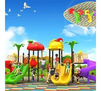 Nuova combinazione di altalene for esterni e scivoli in plastica su larga scala, strutture for parchi giochi e attrezzature for comunità residenziali(A8)