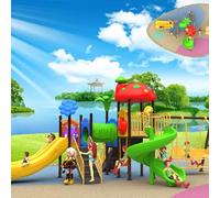 Nuova combinazione di altalene for esterni e scivoli in plastica su larga scala, strutture for parchi giochi e attrezzature for comunità residenziali(A15)