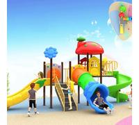 Nuova combinazione di altalene for esterni e scivoli in plastica su larga scala, strutture for parchi giochi e attrezzature for comunità residenziali(A13)