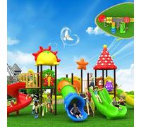 Nuova combinazione di altalene for esterni e scivoli in plastica su larga scala, strutture for parchi giochi e attrezzature for comunità residenziali(A25)