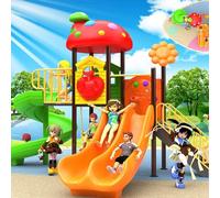 Nuova combinazione di altalene for esterni e scivoli in plastica su larga scala, strutture for parchi giochi e attrezzature for comunità residenziali(A2)