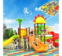 Nuova combinazione di altalene for esterni e scivoli in plastica su larga scala, strutture for parchi giochi e attrezzature for comunità residenziali(A4)