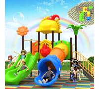 Nuova combinazione di altalene for esterni e scivoli in plastica su larga scala, strutture for parchi giochi e attrezzature for comunità residenziali(A11)