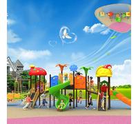 Nuova combinazione di altalene for esterni e scivoli in plastica su larga scala, strutture for parchi giochi e attrezzature for comunità residenziali(A20)