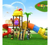 Nuova combinazione di altalene for esterni e scivoli in plastica su larga scala, strutture for parchi giochi e attrezzature for comunità residenziali(A19)
