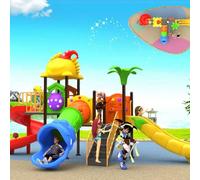 Nuova combinazione di altalene for esterni e scivoli in plastica su larga scala, strutture for parchi giochi e attrezzature for comunità residenziali(A17)