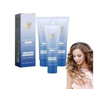 Nuova crema lisciante per capelli con correzione proteica - Crema rivitalizzante alla cheratina Silk & Gloss per capelli lisci e naturali, senza crespo, per tutti i tipi di capelli (3 pezzi)