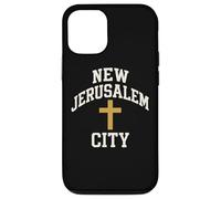 Nuova croce della città di Gerusalemme Fede cristiana Gesù Versetto della Bibbia Custodia per iPhone 12/12 Pro