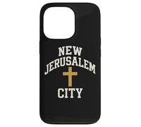 Nuova croce della città di Gerusalemme Fede cristiana Gesù Versetto della Bibbia Custodia per iPhone 13 Pro