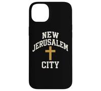 Nuova croce della città di Gerusalemme Fede cristiana Gesù Versetto della Bibbia Custodia per iPhone 14 Plus