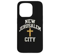 Nuova croce della città di Gerusalemme Fede cristiana Gesù Versetto della Bibbia Custodia per iPhone 15 Pro