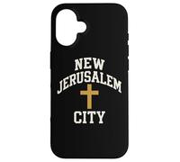 Nuova croce della città di Gerusalemme Fede cristiana Gesù Versetto della Bibbia Custodia per iPhone 16