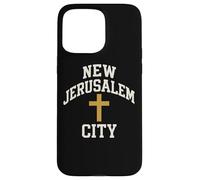 Nuova croce della città di Gerusalemme Fede cristiana Gesù Versetto della Bibbia Custodia per iPhone 15 Pro Max