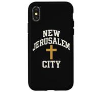 Nuova croce della città di Gerusalemme Fede cristiana Gesù Versetto della Bibbia Custodia per iPhone X/XS
