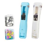 Nuova cucitrice portatile con clip a pinza 2026 - Include 100 clip riutilizzabili, dispenser portatile per a pinza e set di mini cucitrici a spinta, dispenser ricaricabile (05)