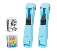 Nuova cucitrice portatile con clip a pinza 2026 - Include 100 clip riutilizzabili, dispenser portatile per a pinza e set di mini cucitrici a spinta, dispenser ricaricabile (04)