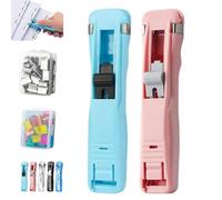 Nuova Cucitrice Portatile Con Clip Per Raccoglitori 2026 - Include 100 Clip Riutilizzabili, Cucitrice A Clip A Pressione, Dispenser Manuale Non Distruttivo Per Raccoglitori Ad Amo (2 pezzi-f)