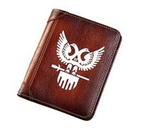 Nuova da uomo Portafogli in pelle genuina, Simbolo massone ad alta capacità Slip Slim Vintage Short Whariet, portafoglio di cartoncino massonico Borsa di lusso Gollo regalo per maschio, Eagle a doppia