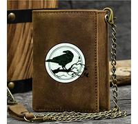 Nuova del portafoglio trifold di novità maschile, un unico simbolo vichingo di grande capacità di carta di credito Porta della carta di credito, vera pelle Western rodeo ID da viaggio corto borse a