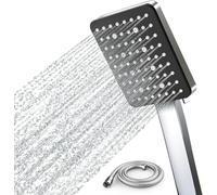 Nuova doccia Soffione con tubo, doccetta, soffione a pioggia con 6 tipi di getto, nero opaco