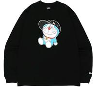 NUOVA ERA Doraemon cotone manica lunga t-shirt berretto bianco sporco vestibi...
