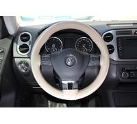 Nuova Fodera Per Volante In Pelle Con Striscia Beige Stile Con Ago E Filo