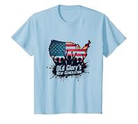 Nuova Generazione di Old Glory Maglietta, Bambini, Celeste, 4 Anni