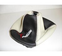 Nuova lancia Ypsilon 2013 cuffia leva cambio in vera pelle bicolore + ricamo