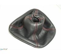 Nuova Lancia Ypsilon cuffia cambio in pelle nera e cuciture ross