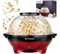 SPINEL Macchina per popcorn, macchina per popcorn con zucchero, olio, burro da 5,5 l, rivestimento antiaderente, piastra rimovibile, silenzioso e veloce